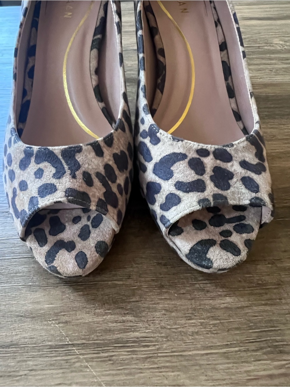NIB Cole Haan Drado Platform Pump Leopard Suede Heels Size 7B